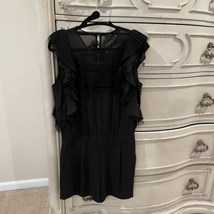 BCBGMaxAzria Black Ruffle Romper Size 6